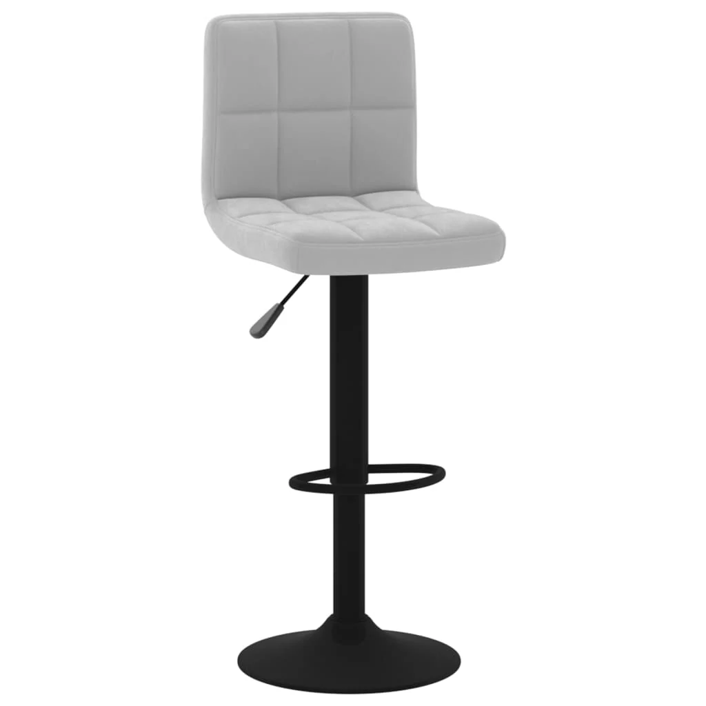 barstole 2 stk. fløjl lysegrå - Image 3