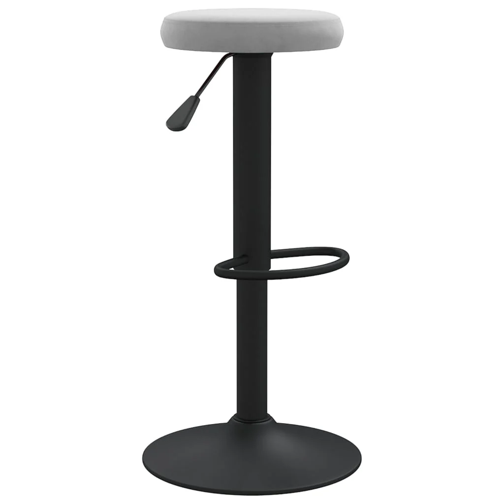 barstole 2 stk. fløjl lysegrå - Image 4