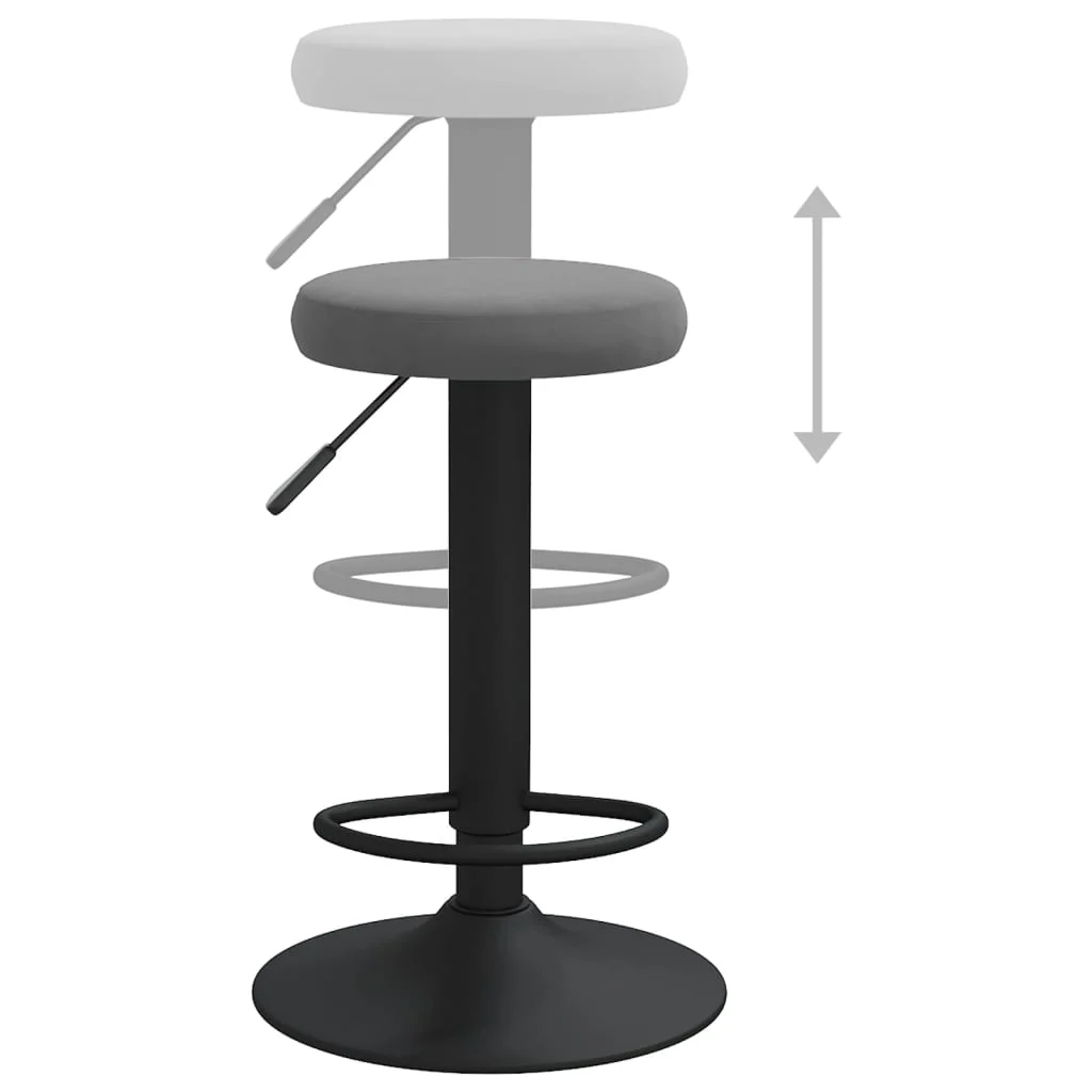barstole 2 stk. fløjl mørkegrå - Image 6