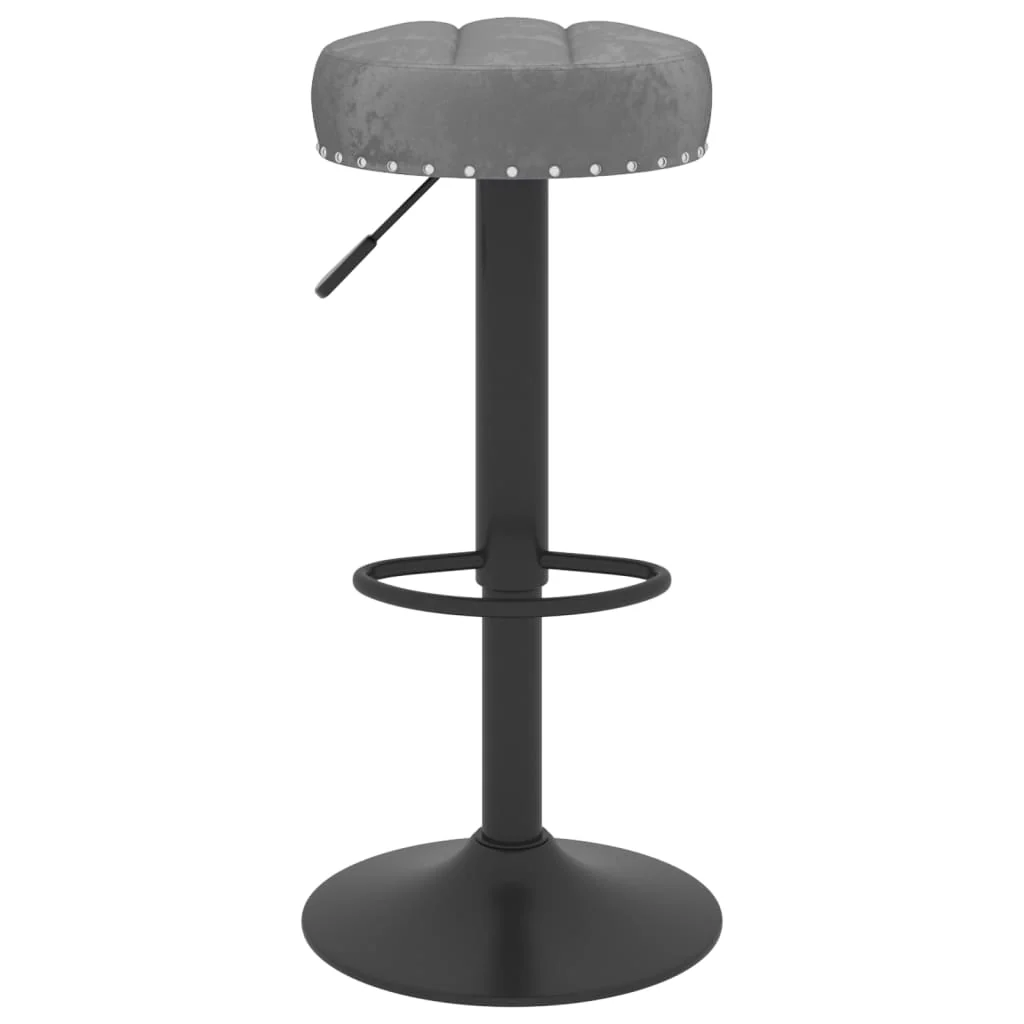 barstole 2 stk. fløjl mørkegrå - Image 4