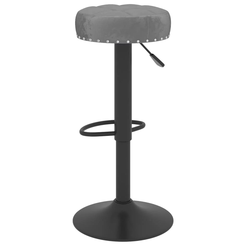 barstole 2 stk. fløjl mørkegrå - Image 6