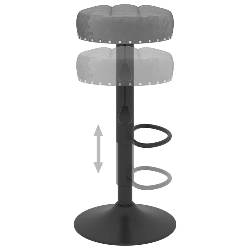 barstole 2 stk. fløjl mørkegrå - Image 7