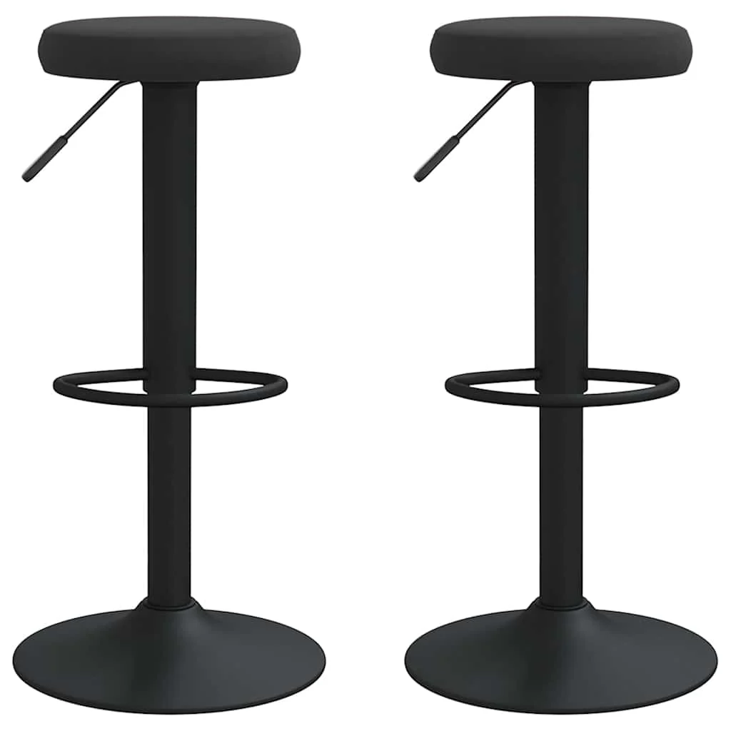 barstole 2 stk. fløjl sort - Image 2
