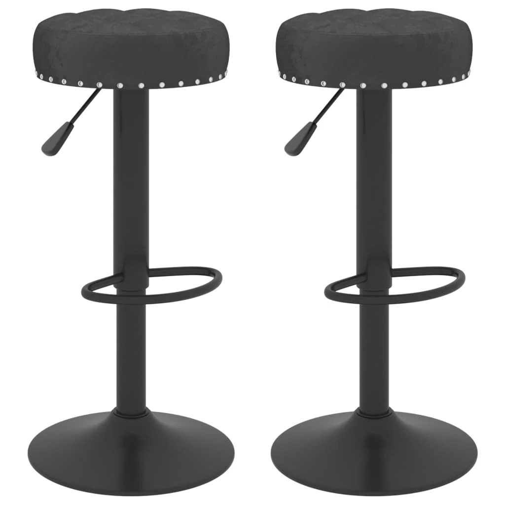 barstole 2 stk. fløjl sort - Image 2