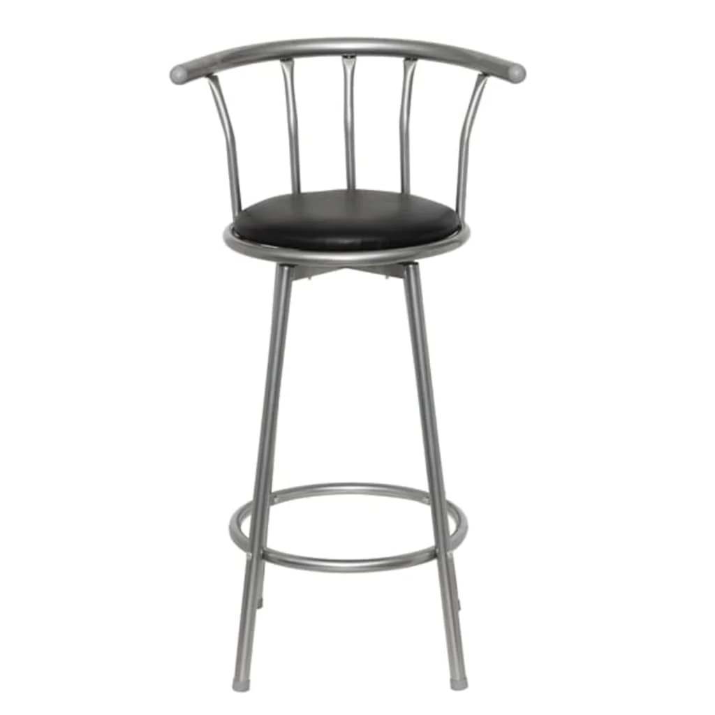 barstole 2 stk. kunstlæder sort - Image 2