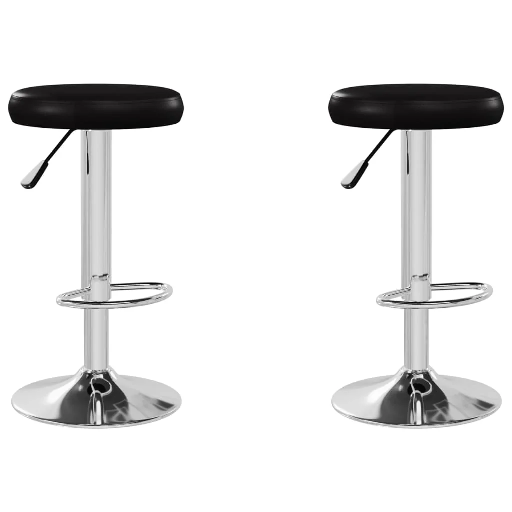 barstole 2 stk. kunstlæder sort - Image 2