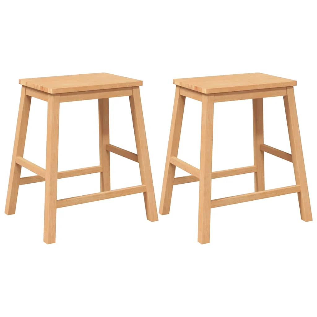 barstole 2 stk. massivt gummitræ - Image 2