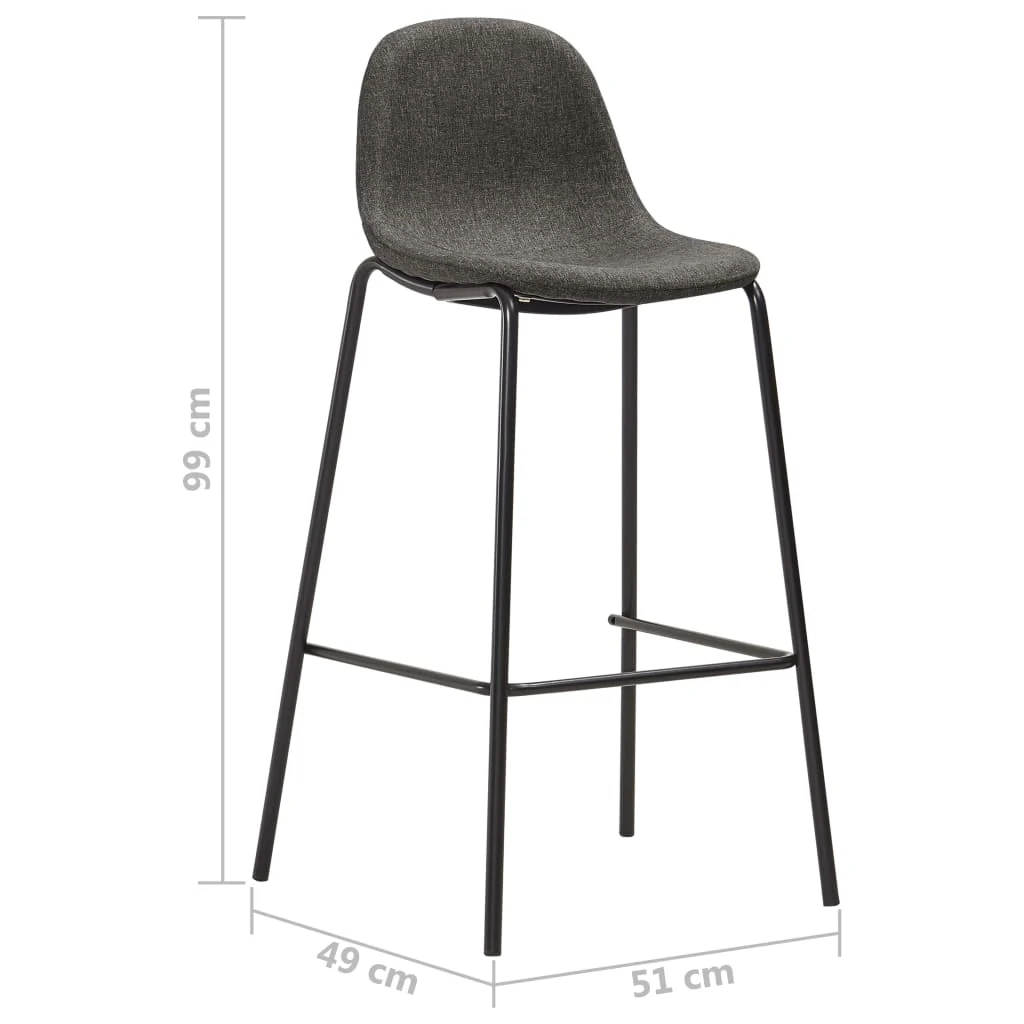 barstole 2 stk. stof mørkegrå - Image 7