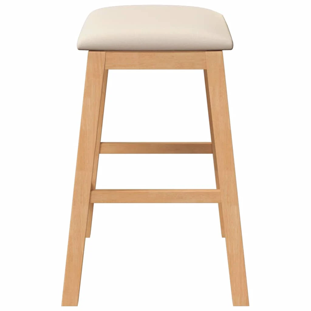 barstole med hynder 2 stk. massivt gummitræ - Image 6