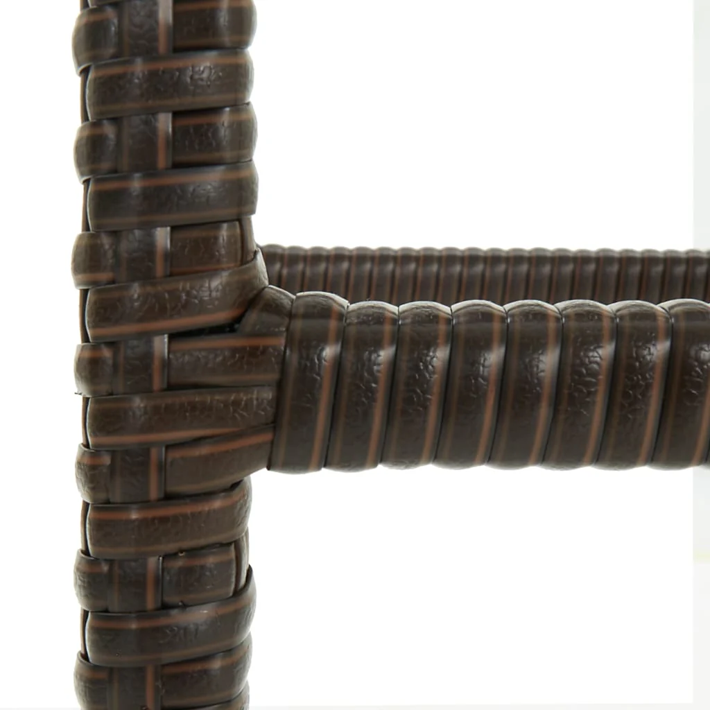 barstole med hynder 3 stk. polyrattan brun - Image 7
