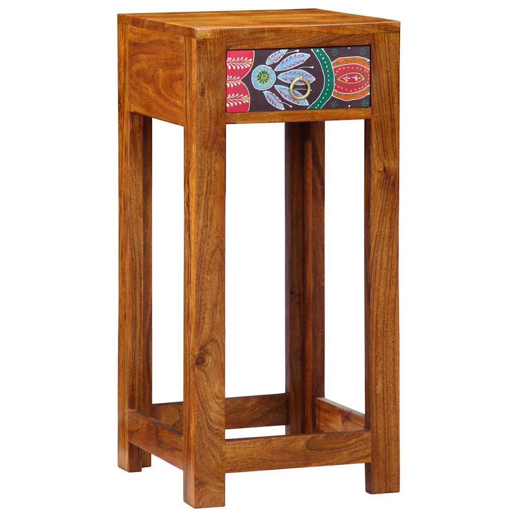 Blomster Endebord med skuffe Brun 35 x 35 x 75 cm - Image 3