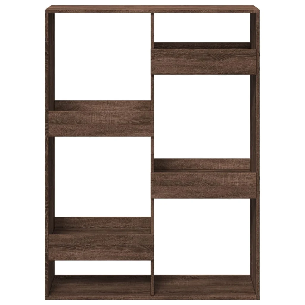 bogreol 100x33x135 cm konstrueret træ brun egetræsfarve - Image 4