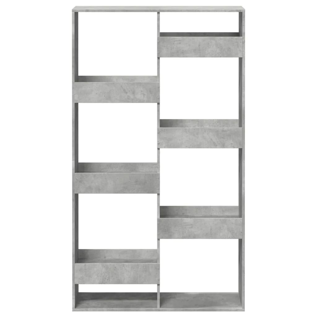 bogreol 100x33x175 cm konstrueret træ betongrå - Image 4