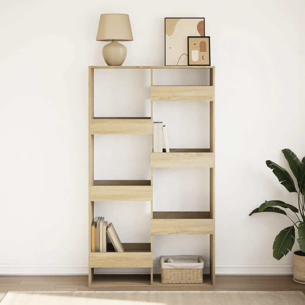 bogreol 100x33x175 cm konstrueret træ sonoma-eg - Image 3