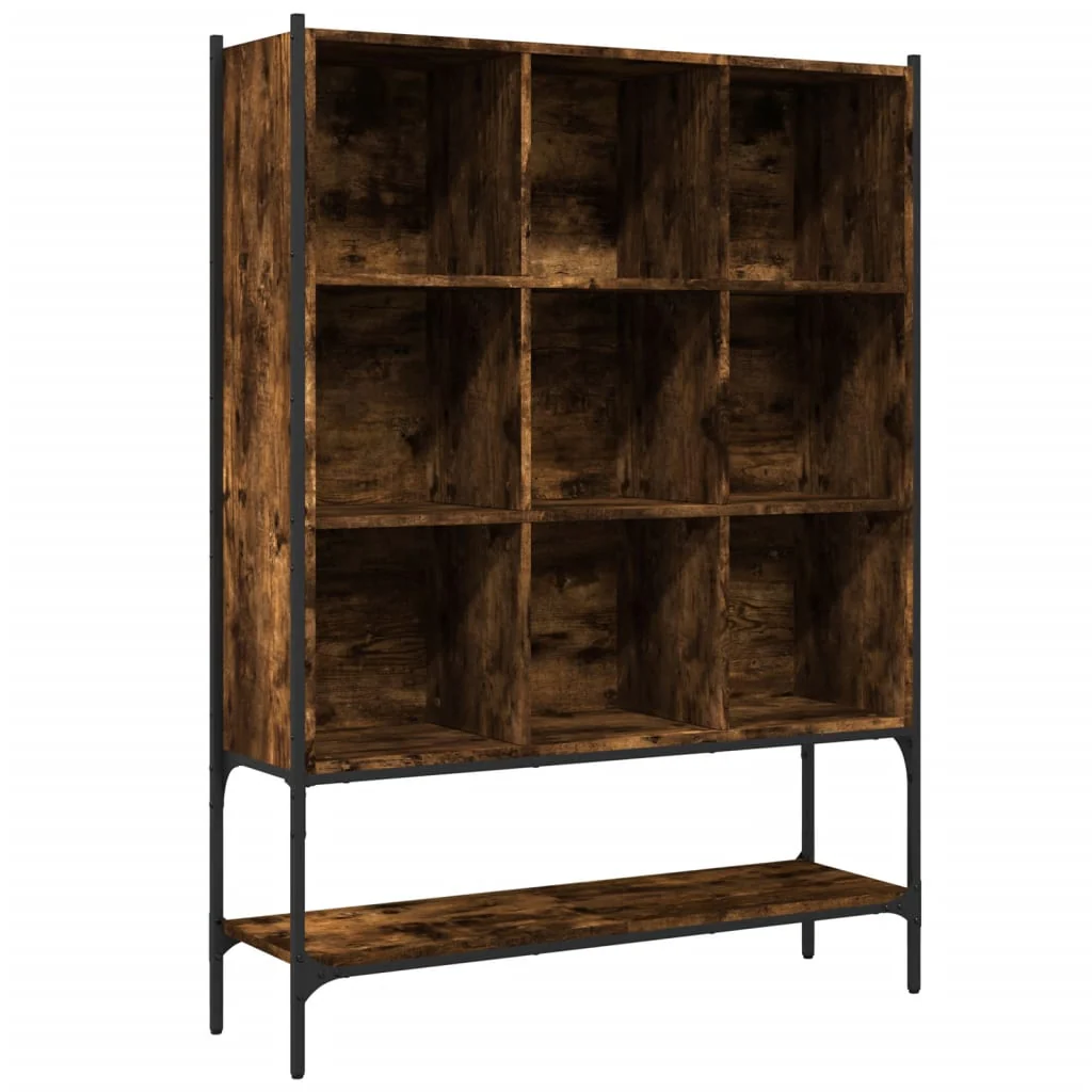 bogreol 102x30x141,5 cm konstrueret træ røget egetræsfarve - Image 2