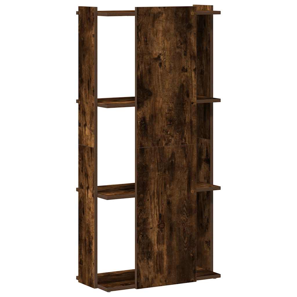 bogreol 3 hylder 60x30x120 cm konstrueret træ røget eg - Image 6