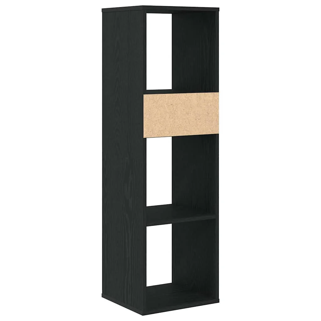 bogreol 34x31x112 cm konstrueret træ sort - Image 6