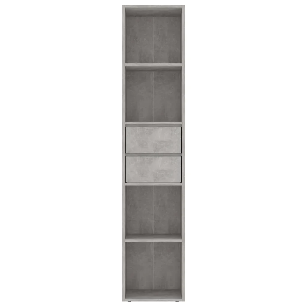 bogreol 36x30x171 cm konstrueret træ betongrå - Image 4
