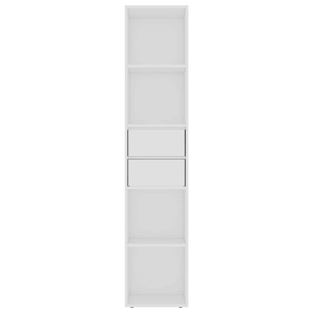 bogreol 36x30x171 cm konstrueret træ hvid - Image 5