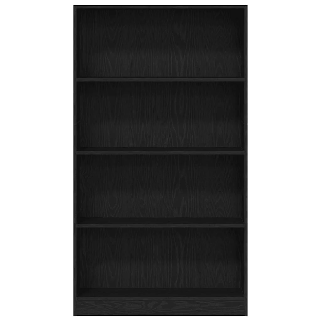bogreol 4 hylder 80x24x143 cm konstrueret træ sort egetræsfarve - Image 5