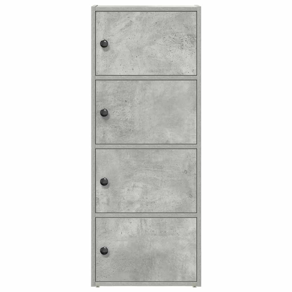 bogreol 40x24x102 cm konstrueret træ betongrå - Image 4