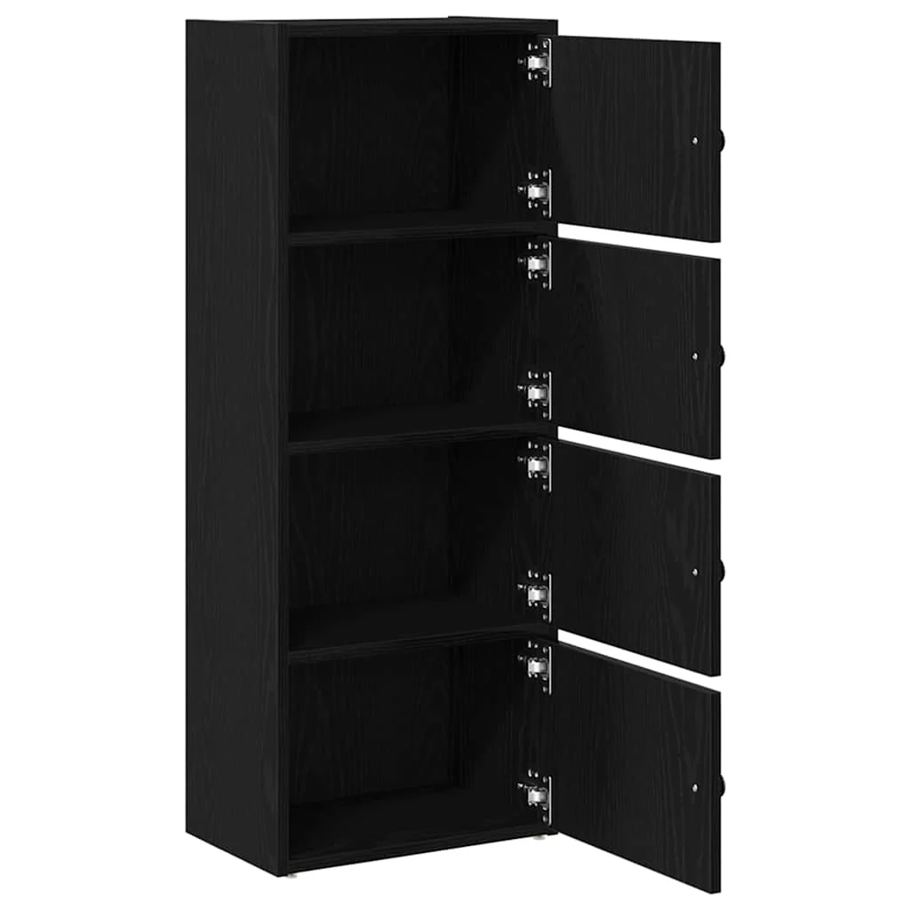 bogreol 40x24x102 cm konstrueret træ sort-eg - Image 5