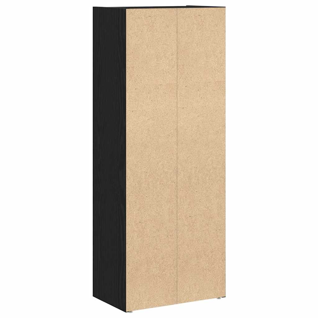 bogreol 40x24x102 cm konstrueret træ sort-eg - Image 7