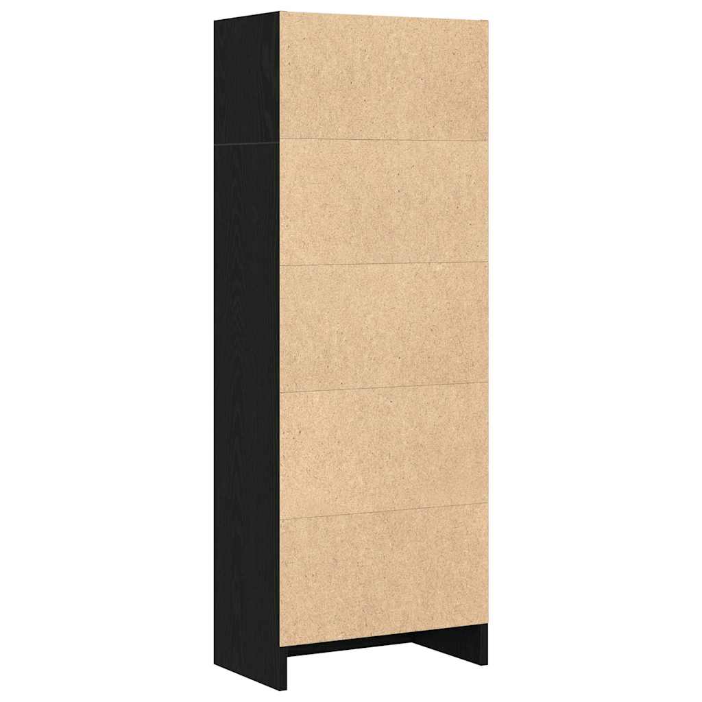 bogreol 40x24x109 cm konstrueret træ sort egetræsfarve - Image 7