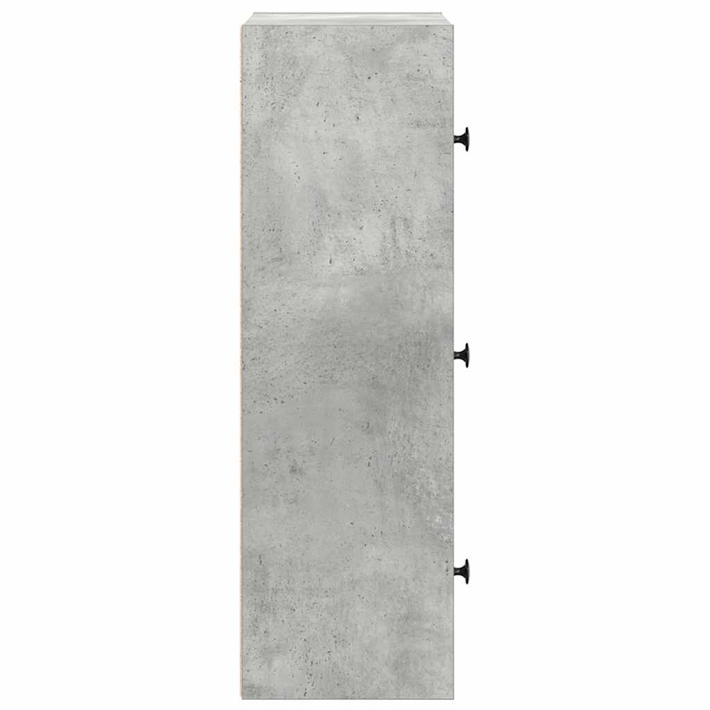 bogreol 40x24x77 cm konstrueret træ betongrå - Image 6
