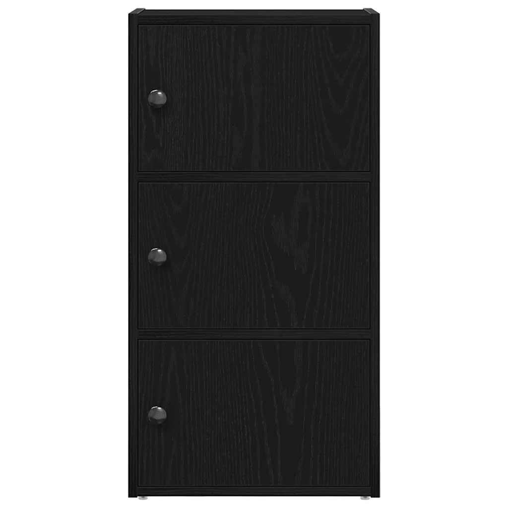 bogreol 40x24x77 cm konstrueret træ sort-eg - Image 4