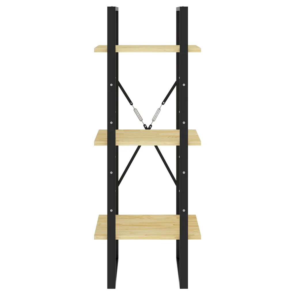bogreol 40x30x105 cm 3 hylder massivt fyrretræ - Image 5