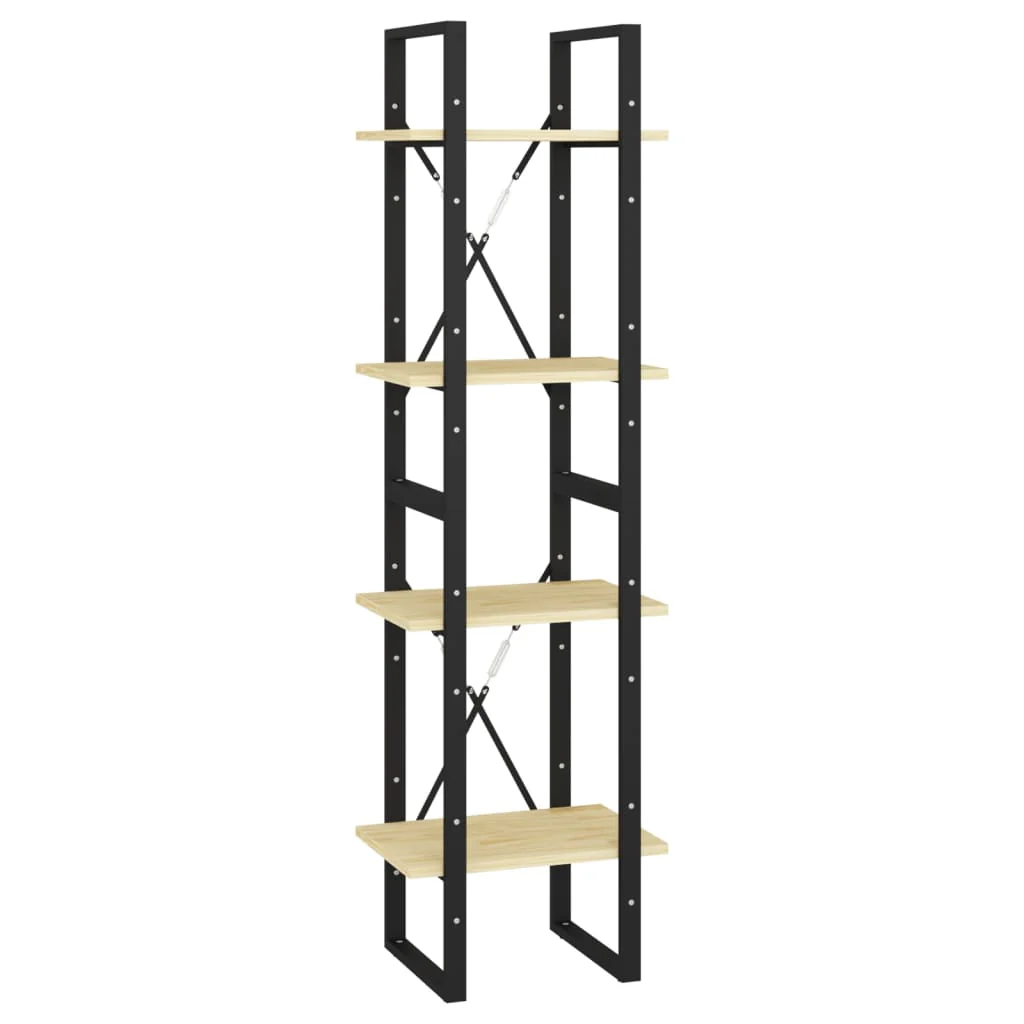 bogreol 40x30x140 cm 4 hylder massivt fyrretræ - Image 2