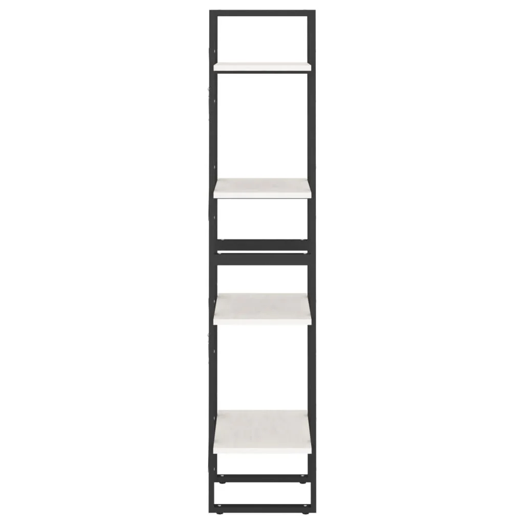 bogreol 40x30x140 cm 4 hylder massivt fyrretræ hvid - Image 6