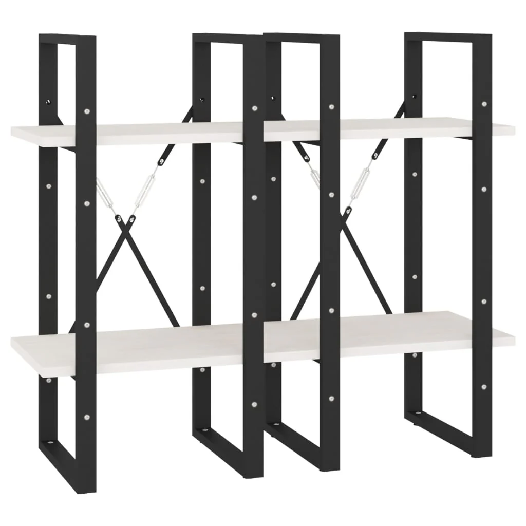 bogreol 40x30x140 cm 4 hylder massivt fyrretræ hvid - Image 7