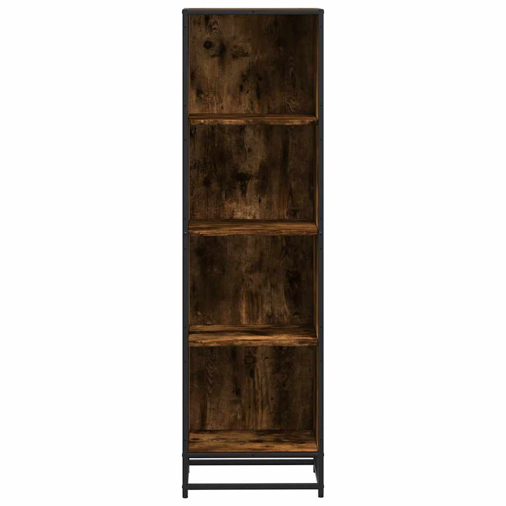 bogreol 40x35x139 cm konstrueret træ røget egetræ - Image 4