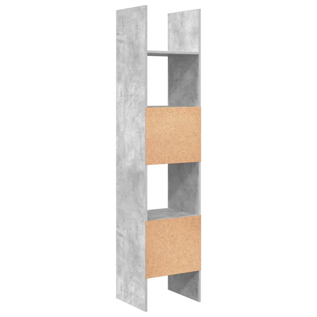 bogreol 40x35x180 cm konstrueret træ betongrå - Image 7