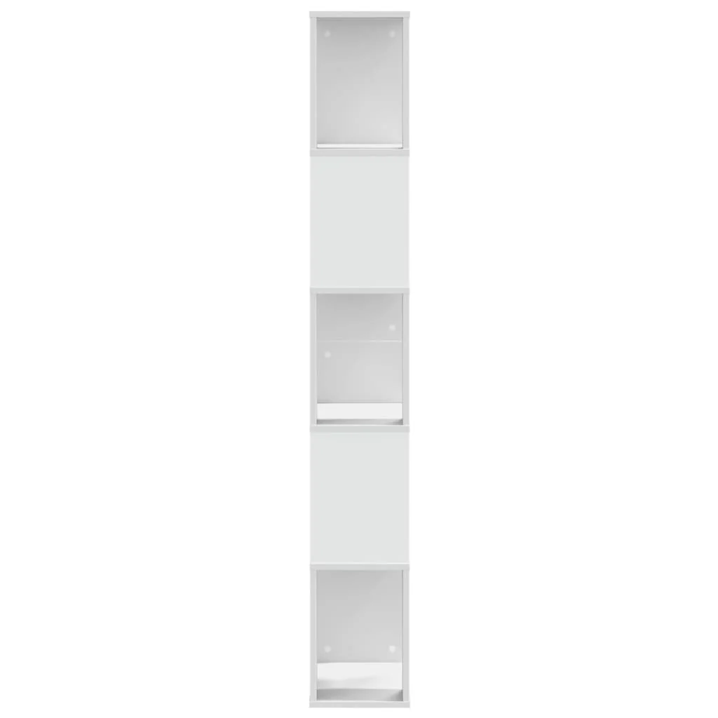 bogreol 45x23,5x162,5 cm 5 hylder konstrueret træ hvid - Image 4