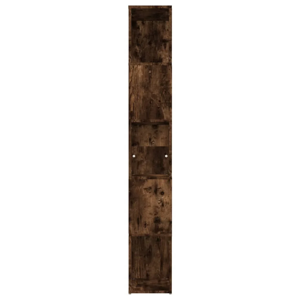 bogreol 45x24x160 cm konstrueret træ røget egetræ - Image 6