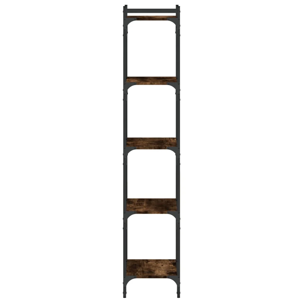 bogreol 5 hylder 40x30x154 cm konstrueret træ røget eg - Image 5