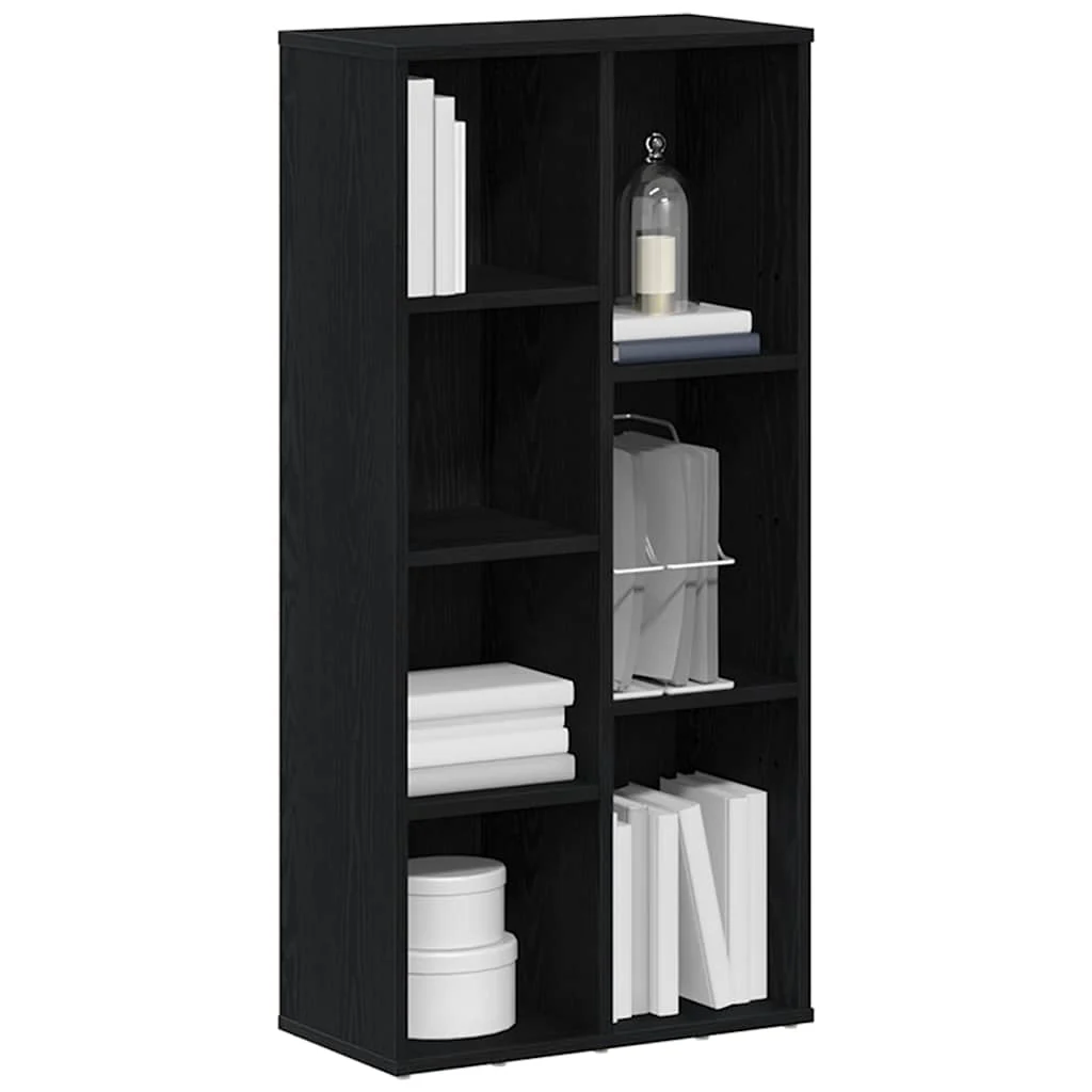 bogreol 50x25x104 cm konstrueret træ sort-eg - Image 4