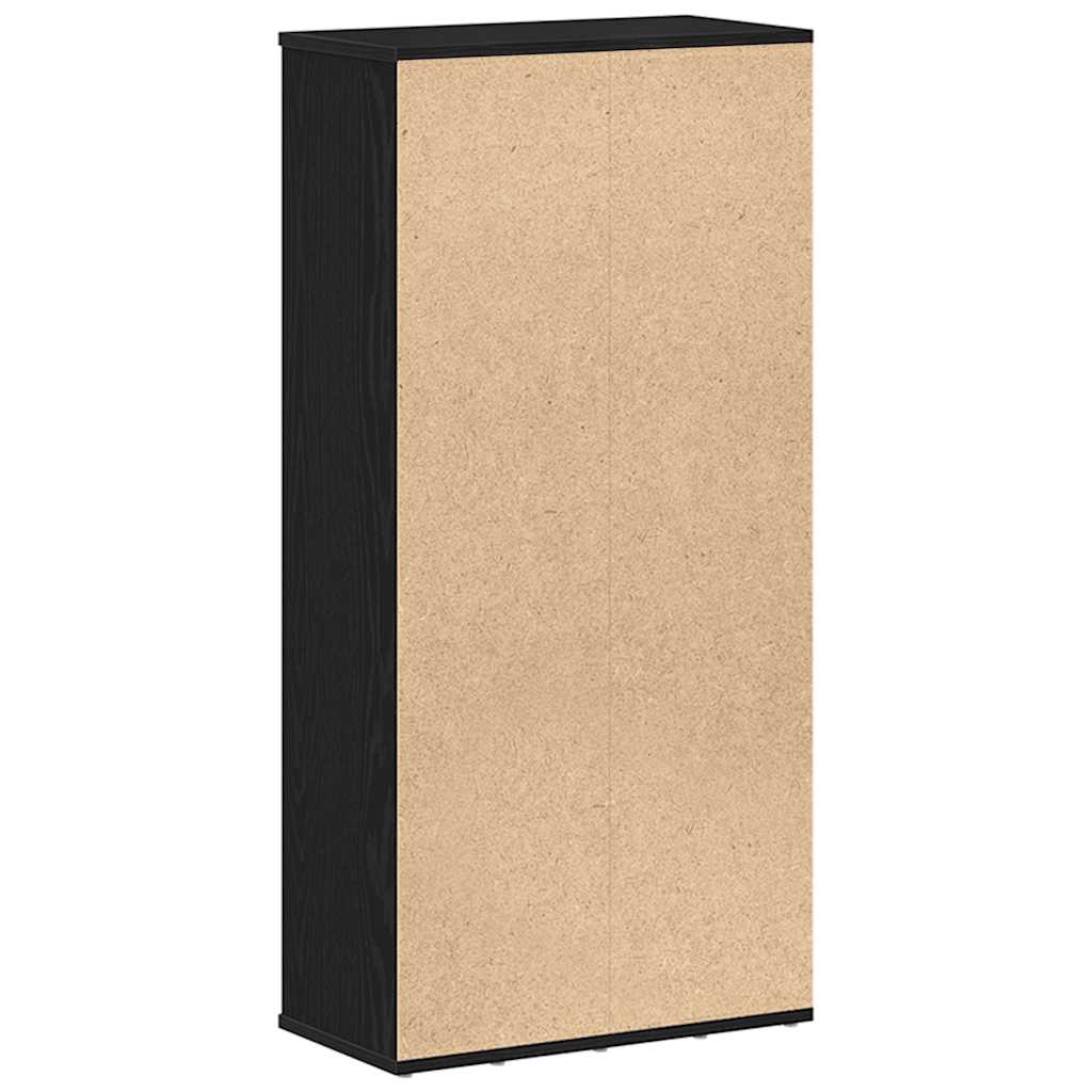 bogreol 50x25x104 cm konstrueret træ sort-eg - Image 7