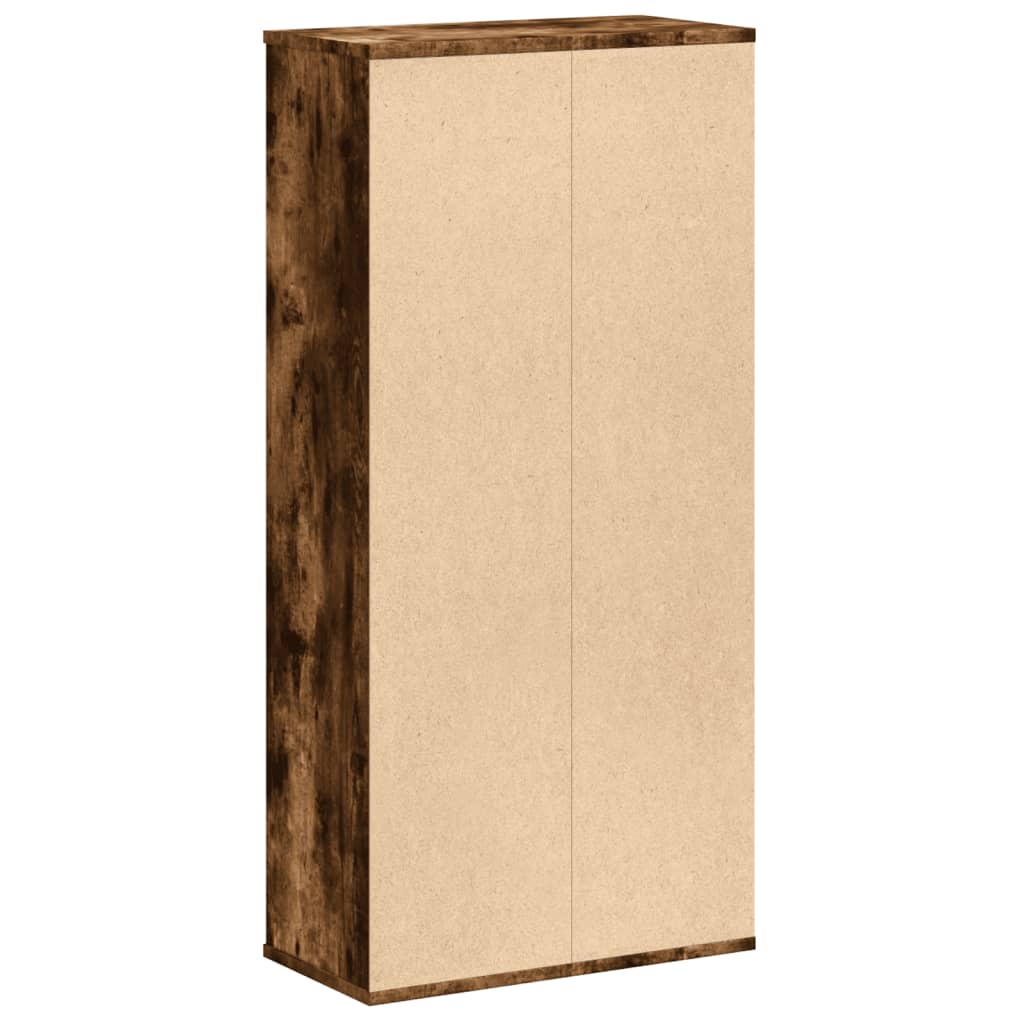bogreol 50x25x105 cm konstrueret træ røget egetræsfarve - Image 6