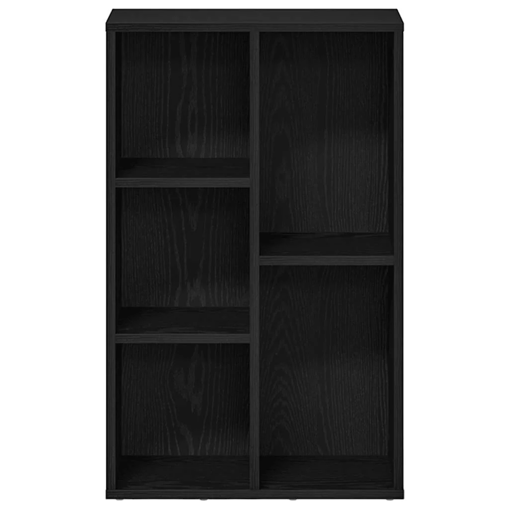 bogreol 50x25x80 cm konstrueret træ sort-eg - Image 5