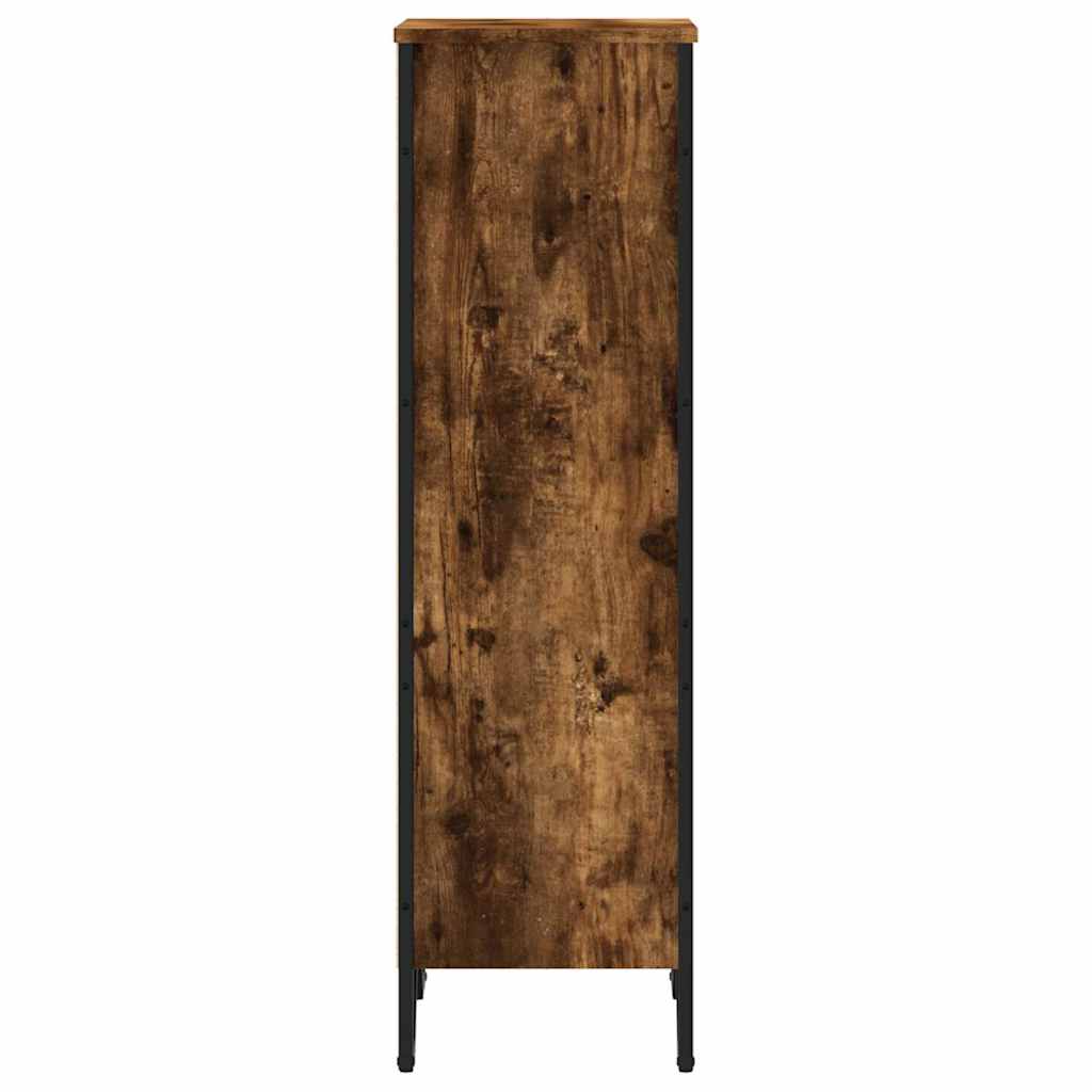 bogreol 50x31x106 cm konstrueret træ røget egetræsfarve - Image 5