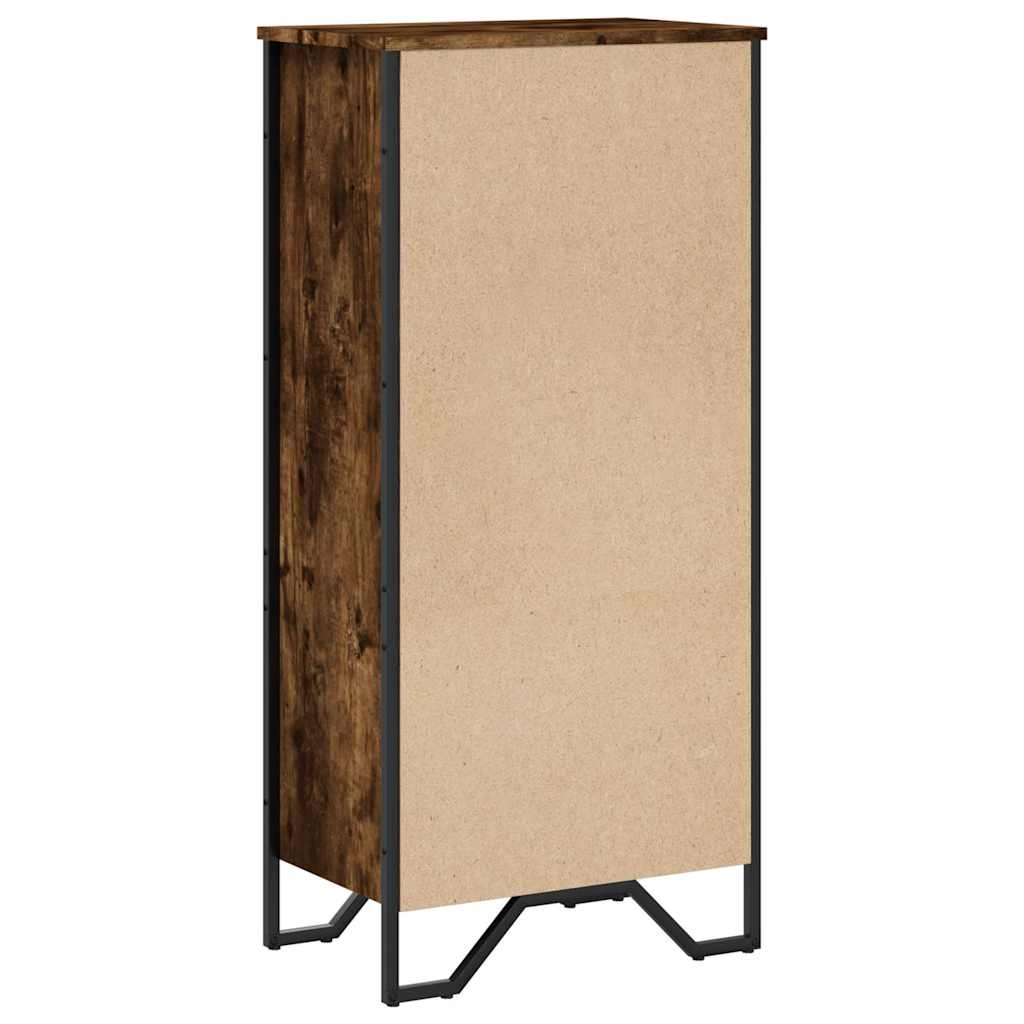 bogreol 50x31x106 cm konstrueret træ røget egetræsfarve - Image 6