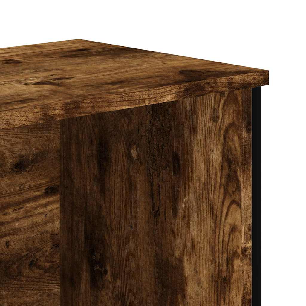 bogreol 50x31x106 cm konstrueret træ røget egetræsfarve - Image 7