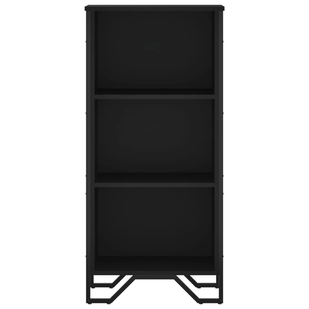 bogreol 50x31x106 cm konstrueret træ sort - Image 4