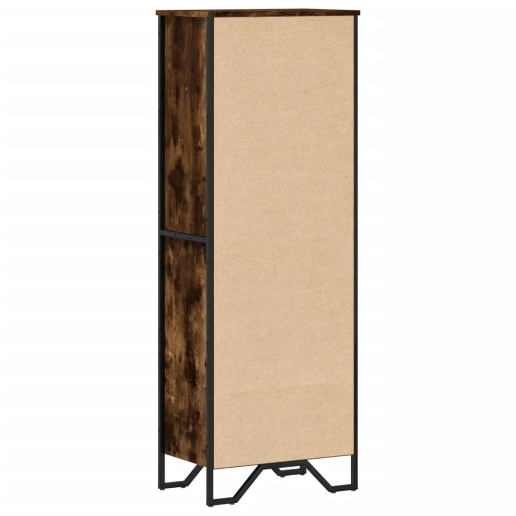 bogreol 50x31x137,5 cm konstrueret træ røget egetræsfarve - Image 6