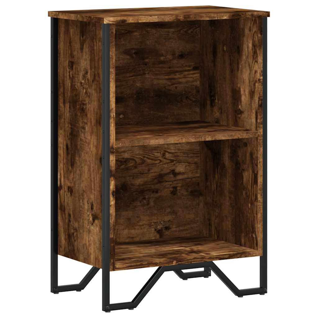 bogreol 50x31x74,5 cm konstrueret træ røget egetræsfarve - Image 2