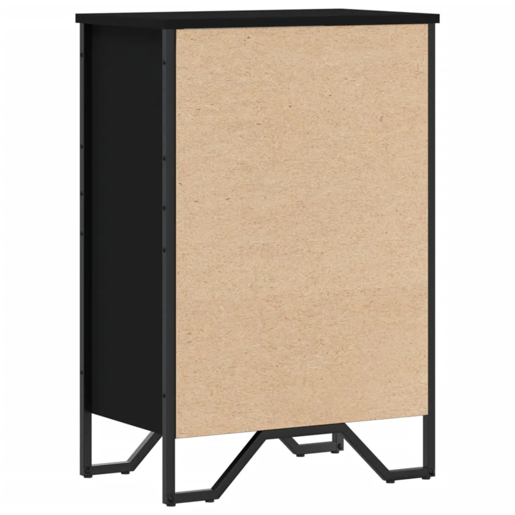 bogreol 50x31x74,5 cm konstrueret træ sort - Image 6
